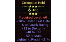 Corruption Hold [10% FCR | 18 All Att | 13 Dex]