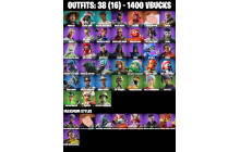 UNIQUE - Crystal, MrBeast [38 Skins, 46 Axes, 39 Emotes, 6 Gliders and MORE!]
