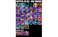 UNIQUE - Darth Vader , Chill Challenger [33 Skins, 450 Vbucks, 35 Axes, 41 Emotes, 34 Gliders and MORE!]