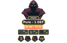 Pure - 1 DEF | TTL: 799 | CL: 73 | QP: 50 [Ava's, Mithril Gloves, DT1, 99 RAN, 99 STR, God Book + MORE!]