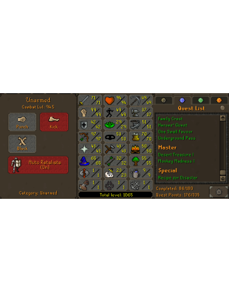 Berserker | Main | TTL: 1066 | CL: 94 | QP: 176 [B Gloves, Ava's, MM1, Mithril Gloves, DT1, 99 STR + MORE!]