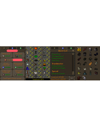 Main | TTL: 1979 | CL: 120 | QP: 218 [Fire Cape, B Gloves, Ava's, MM2, MM1, Void, Mithril Gloves, MA1 & MA2, Lunars + MORE!]