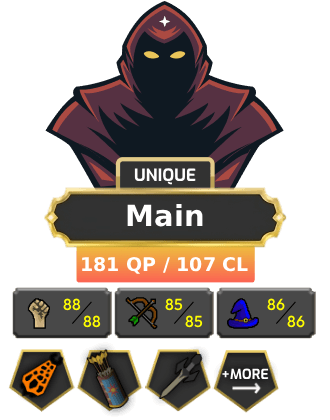Main | TTL: 1508 | CL: 107 | QP: 181 [Infernal, Dizana's Quiver, Avernic Defender, Ava's, MM1, Mithril Gloves + MORE!]