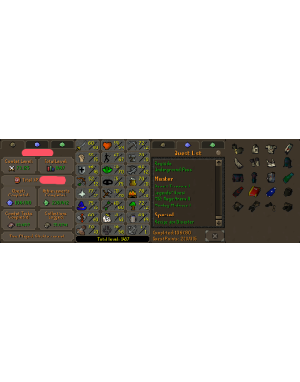 Main | Starter | TTL: 1487 | CL: 73 | QP: 203 [B Gloves, Ava's, MM1, Mithril Gloves, MA1 & MA2, Lunars, DT1, Piety + MORE!]
