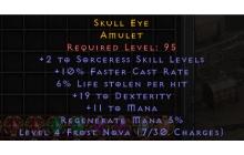 Skull Eye [2 Sorceress Skills | 10% FCR | 6% LL]