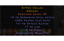 Bitter Collar [2 Barbarian Skills | 20% FCR | 11 All Att]