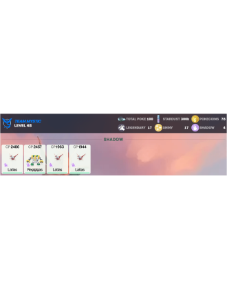 Legendary: 17 | Shiny: 17 [Level: 48 | Stardust: 300.3k | Team: Mystic]