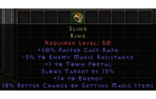 Sling [10% FCR | 5% Enemy Magic Res | 1 Town Portal]