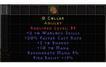 O Collar [2 Warlock Skills | 20% FCR | 3 Energy]