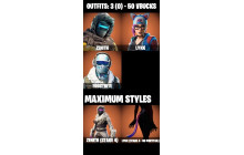 UNIQUE - Zenith , Lynx  [3 Skins, 50 Vbucks, 4 Axes, 2 Emotes, 3 Gliders and MORE!]