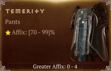 Temerity [ ⭐️ Affix: HIGH ROLL] Awakening SC