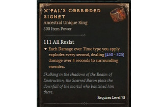 X'Fal's Corroded Signet [ ⭐️ Affix: HIGH ROLL] Awakening SC