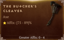The Butcher's Cleaver [ ⭐️ Affix: HIGH ROLL] Awakening SC