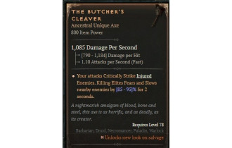 The Butcher's Cleaver [ ⭐️ Affix: HIGH ROLL] Awakening SC