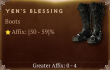 Yen's Blessing [ ⭐️ Affix: HIGH ROLL] Awakening SC