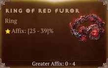 Ring of Red Furor [ ⭐️ Affix: HIGH ROLL] Awakening SC