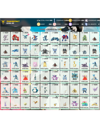 Legendary: 201 | Shiny: 200 | Hundo: 112 | ShinyLegend: 8 [Level: 60 | Stardust: 3.06m | Team: Instinct]