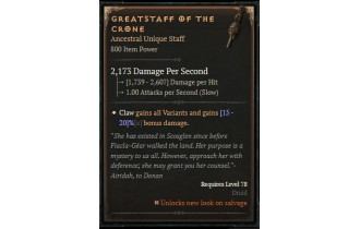 Greatstaff of the Crone [ ⭐️ Affix: HIGH ROLL] Awakening SC