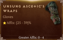 Unsung Ascetic's Wraps [ ⭐️ Affix: HIGH ROLL] Awakening SC