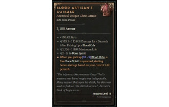 Blood Artisan's Cuirass [ ⭐️ Affix: HIGH ROLL] Awakening SC