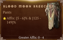 Blood Moon Breeches [ ⭐️ Affix: HIGH ROLL] Awakening SC