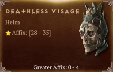 Deathless Visage [ ⭐️ Affix: HIGH ROLL] Awakening SC
