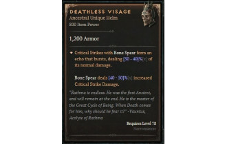 Deathless Visage [ ⭐️ Affix: HIGH ROLL] Awakening SC