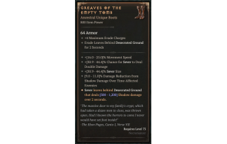 Greaves of the Empty Tomb [ ⭐️ Affix: HIGH ROLL] Awakening SC