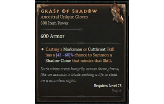 Grasp of Shadow [ ⭐️ Affix: HIGH ROLL] Awakening SC