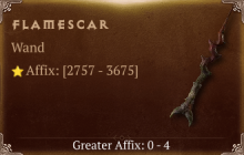 Flamescar [ ⭐️ Affix: HIGH ROLL] Awakening SC