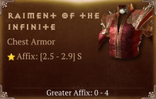 Raiment of the Infinite [ ⭐️ Affix: HIGH ROLL] Awakening SC