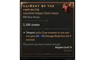 Raiment of the Infinite [ ⭐️ Affix: HIGH ROLL] Awakening SC