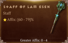 Staff of Lam Esen [ ⭐️ Affix: HIGH ROLL] Awakening SC