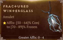 Fractured Winterglass [ ⭐️ Affix: HIGH ROLL] Awakening SC