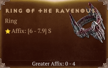 Ring of the Ravenous [ ⭐️ Affix: HIGH ROLL] Awakening SC