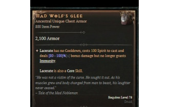 Mad Wolf's Glee [ ⭐️ Affix: HIGH ROLL] Awakening SC