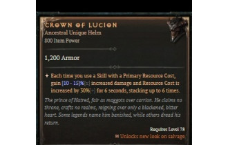 Crown of Lucion [ ⭐️ Affix: HIGH ROLL] Awakening SC
