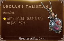 Locran's Talisman [ ⭐️ Affix: HIGH ROLL] Awakening SC