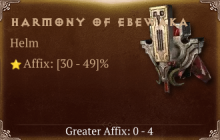 Harmony of Ebewaka [ ⭐️ Affix: HIGH ROLL] Awakening SC