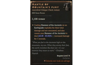 Mantle of the Mountain&rsquo;s Fury [ ⭐️ Affix: HIGH ROLL] Awakening SC