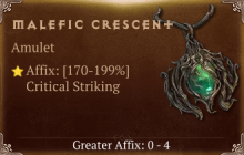 Malefic Crescent [ ⭐️ Affix: HIGH ROLL] Awakening SC