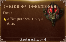 Strike of Stormhorn [ ⭐️ Affix: HIGH ROLL] Awakening SC