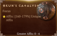 Okun&rsquo;s Catalyst [ ⭐️ Affix: HIGH ROLL] Awakening SC