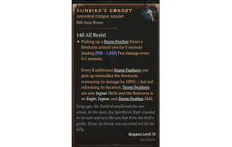 Sunbird&rsquo;s Gorget [ ⭐️ Affix: HIGH ROLL] Awakening SC