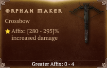 Orphan Maker [ ⭐️ Affix: HIGH ROLL] Awakening SC