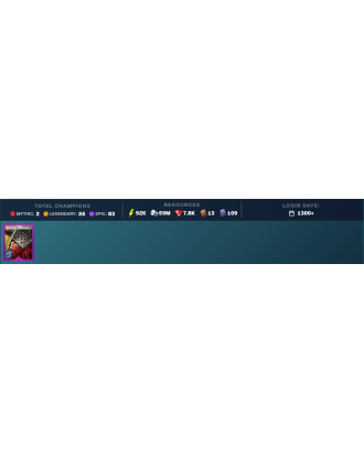 Hierophant Lazarius Mythical | 24 Legend | 85 Epic | 7.8K Gems | 93K Energy | 1300+ Days [Alaz | First Ax Tuskkor | Ninja]