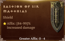 Bastion of Sir Matthias [ ⭐️ Affix: HIGH ROLL] Awakening SC