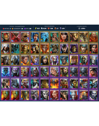Hierophant Lazarius Mythical | 24 Legend | 88 Epic | 7.9K Gems | 91K Energy | 1300+ Days [Androc | Frolni | Ninja | Khoronar]