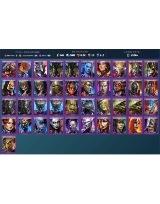 Arbais Mythical | 24 Legend | 67 Epic | 8.2K Gems | 94K Energy | 1300+ Days [Gharol | Mezomel | Ninja | Iron | Saito | Lanakis]