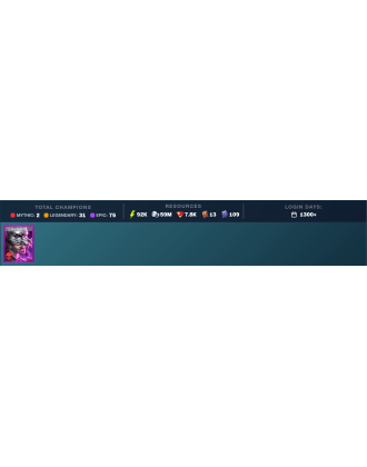 Starsage Galathir Mythical | 31 Legend | 75 Epic | 7.9K Gems | 93K Energy | 1300+ Days [Krixia | Wythir | Ninja | Vizier]